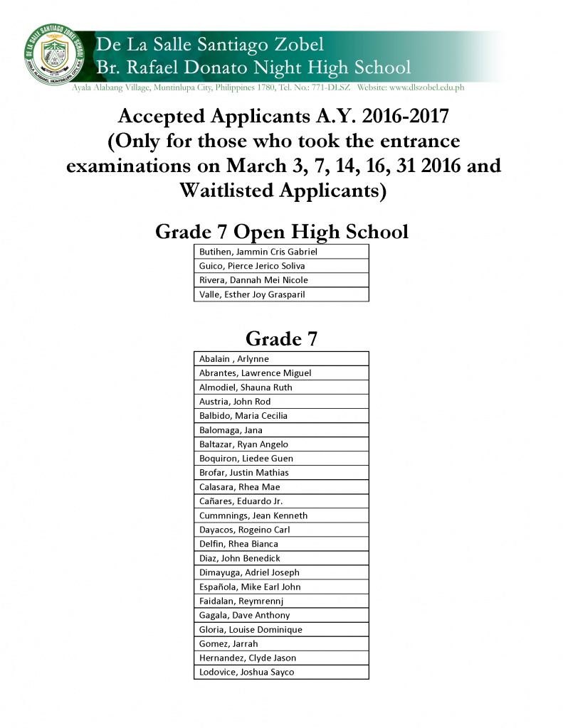 BRafeNHS Accepted Applicants 2016 2017_April 13_2016_Page_1