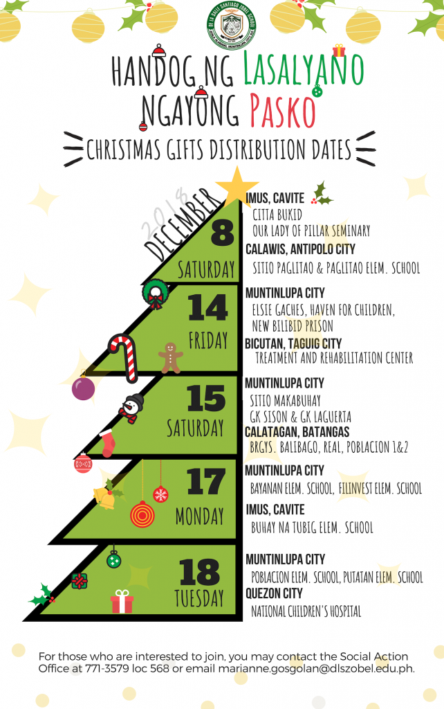 Gift Drive Distribution Schedule