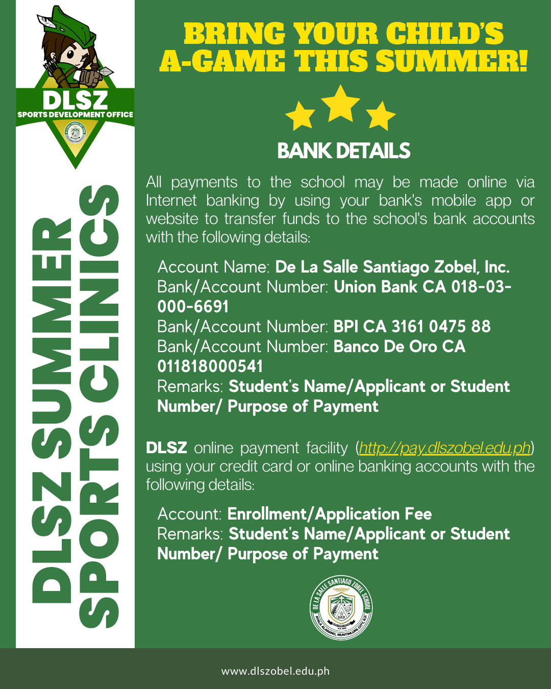 DLSZ Summer Sports Clinic 2021 – De La Salle Santiago Zobel