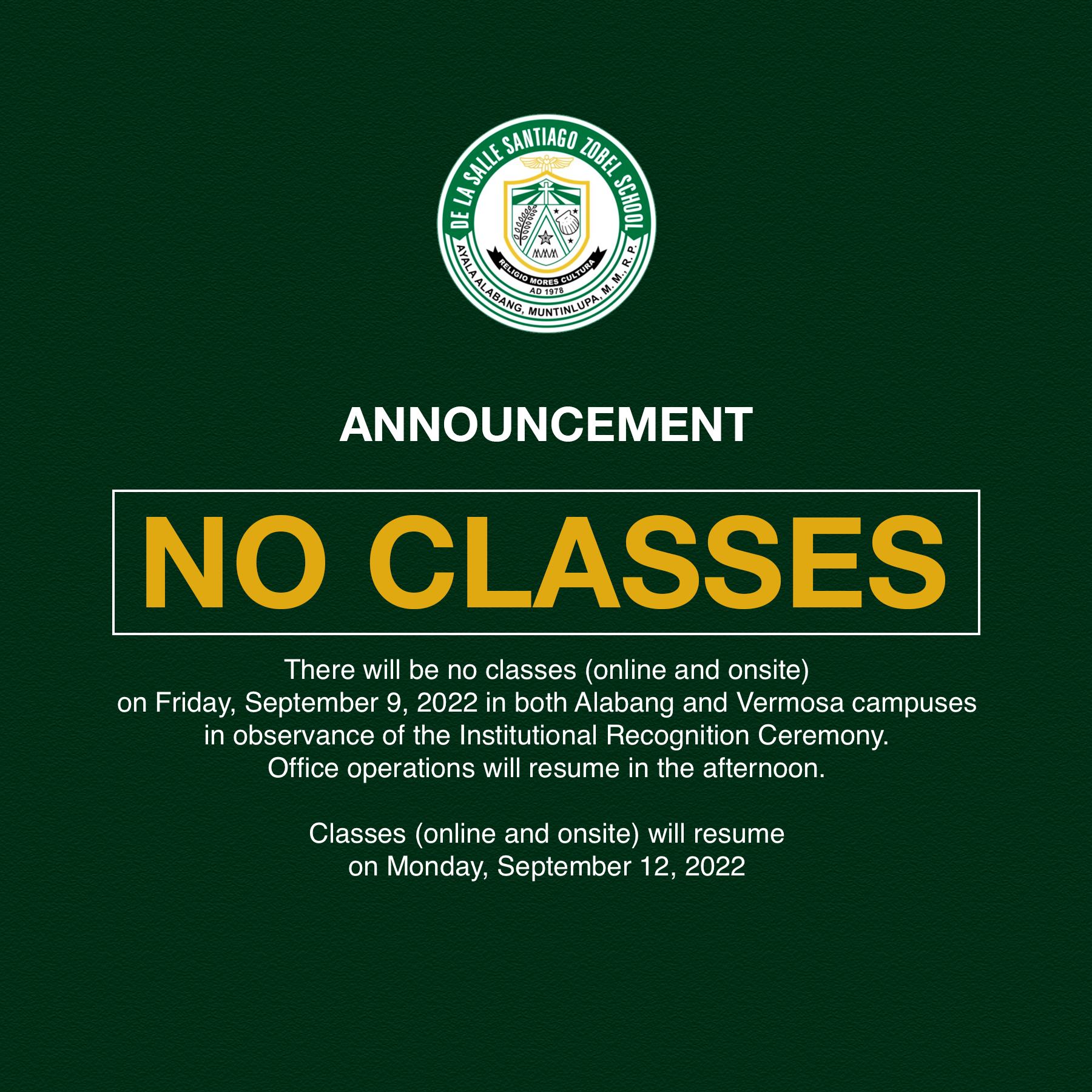 ramadan day no class