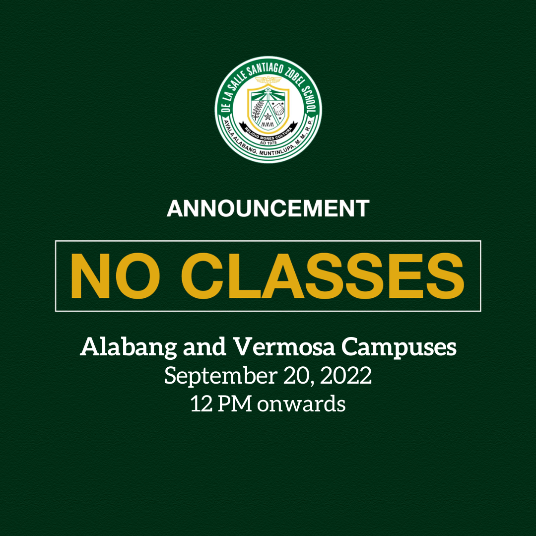 Class and work suspension, September 20, 1200 pm De La Salle