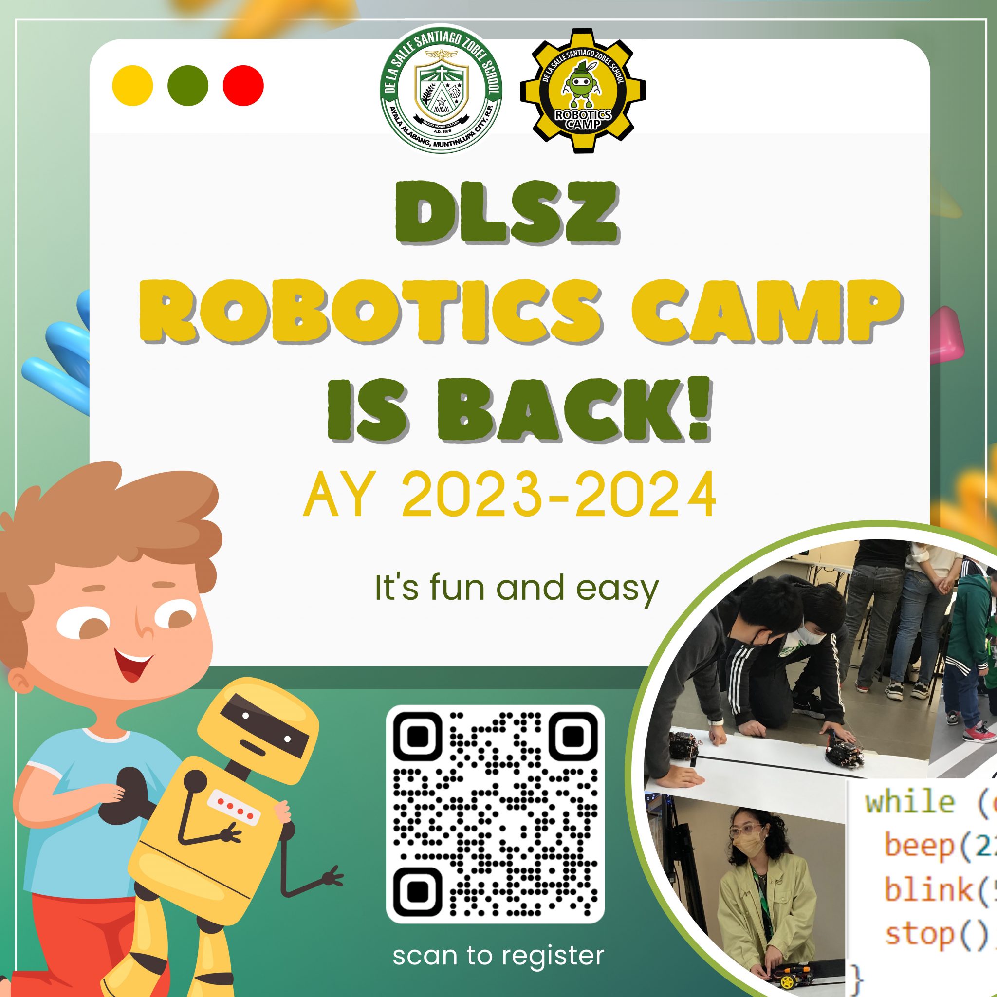 Invitation to the Robotics Camp, AY2324 De La Salle Santiago Zobel