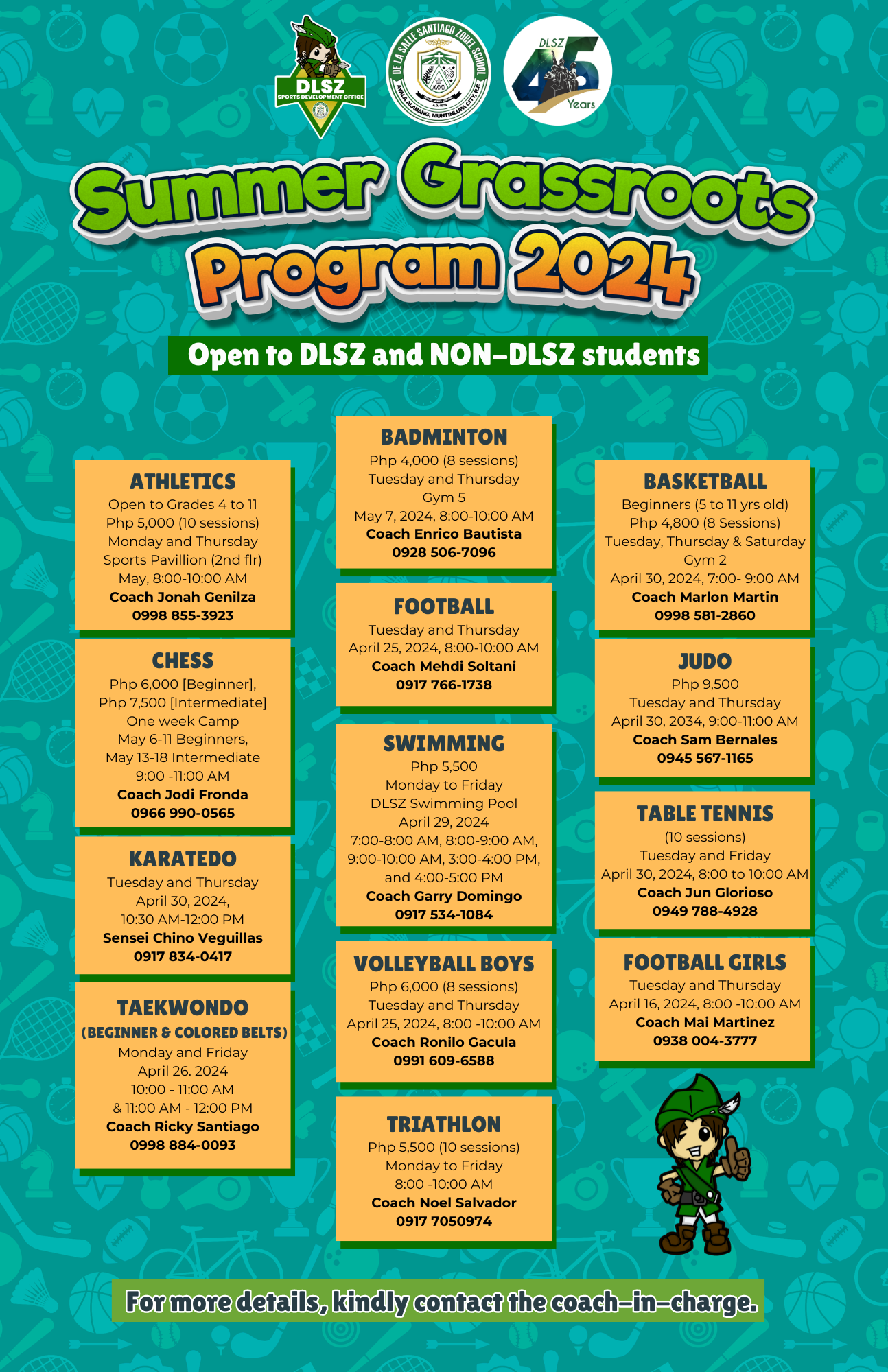 [Updated] DLSZ Summer Grassroots Program 2024 - De La Salle Santiago Zobel