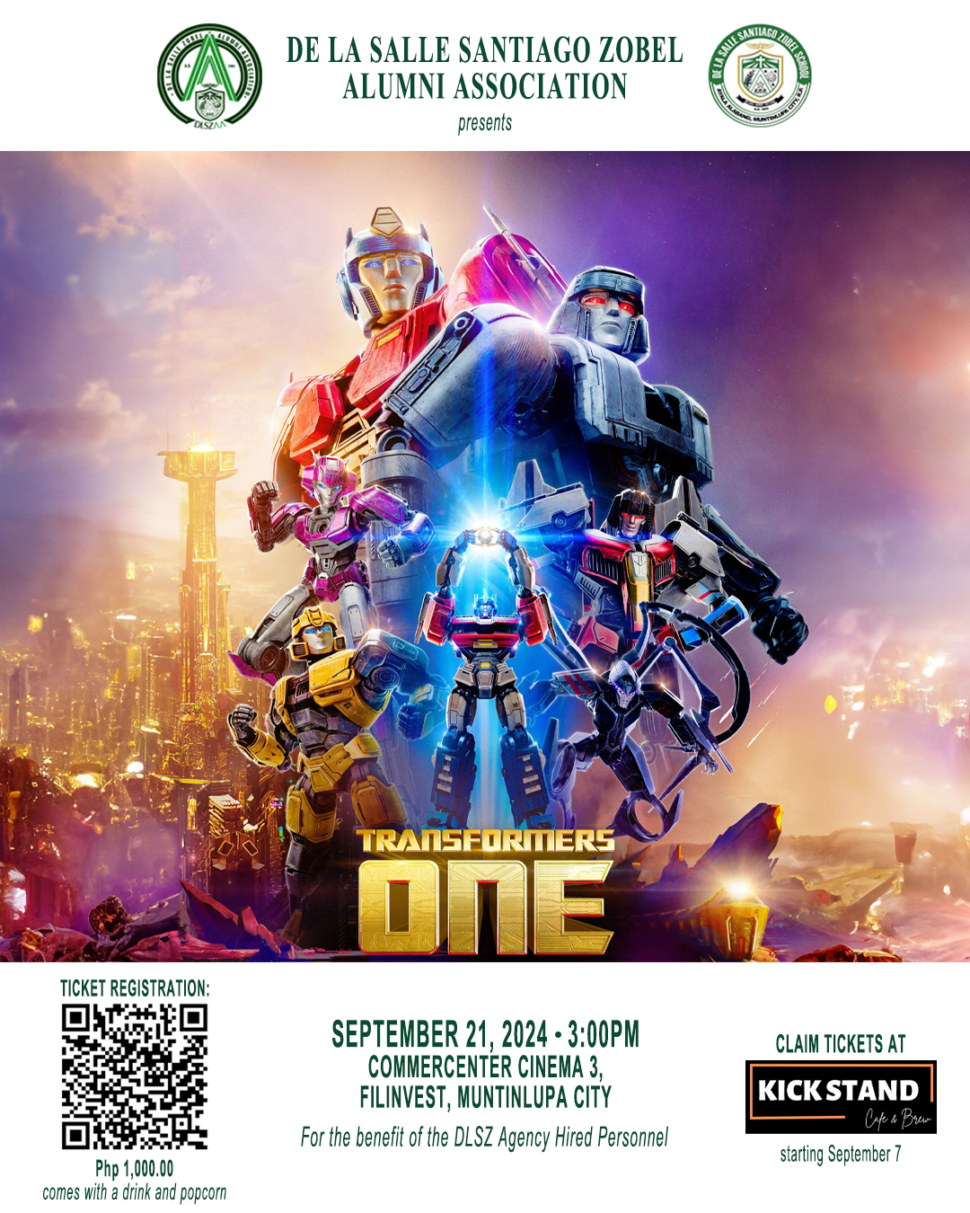 Invitation from the DLSZAA: Transformers One Block Screening, Sept 21 ...